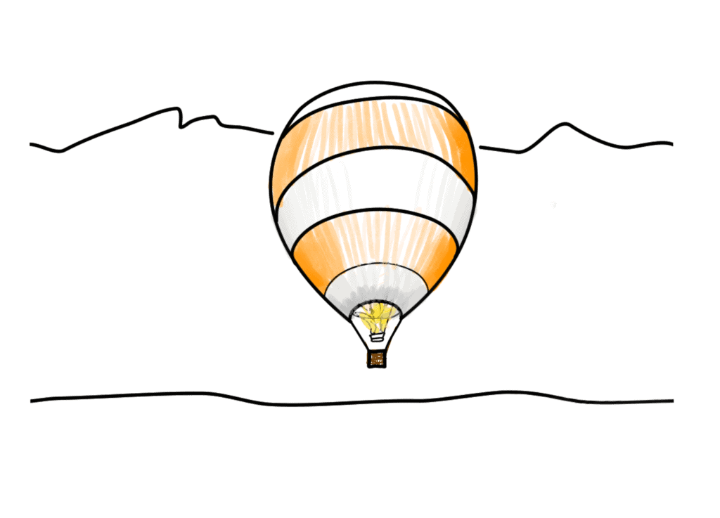 Ballon fliegend Landschaft